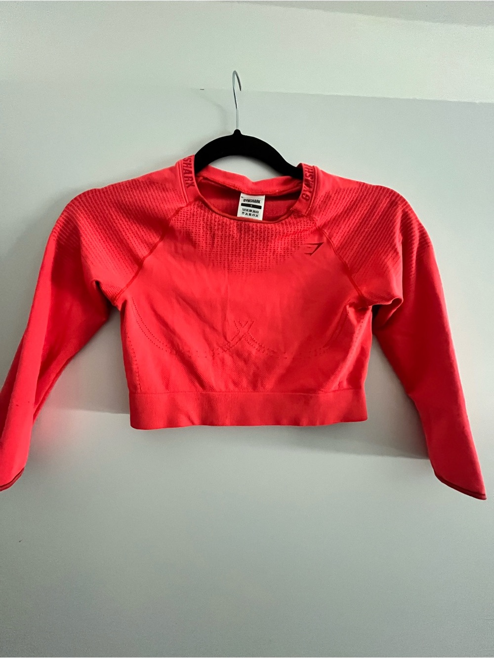 Gymshark Orange Seamless 3/4 Sleeve Crop Top